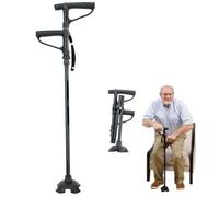 Bastón plegable con luz LED, doble mango y altura ajustable de 78 a 100 cm, mango antideslizante para personas con dificultades para caminar