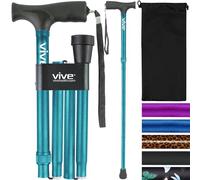 Bastón Plegable Vive - Bastón Ligero Plegable para Hombres y Mujeres - Ajustable y Duradero para Viajes portátiles. Ayuda de Movilidad de Equilibrio Plegable, Asas Elegantes