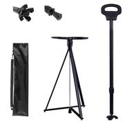 Bastón Silla Plegable con Asiento - Bastones para Caminar y Bastón Plegable de Aluminio Ultraligero, Silla Portátil Compacta para Personas Mayores y Adultos con Soporte 150kg (Negro)