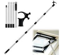 Bastón Telescópico para Ventana de Techo y Persiana, 1,86m Barra Telescópica para Tragaluz con Gancho Universal, Gancho de Ventana de Techo para Ventanas de Tejado y Estores Enrollables