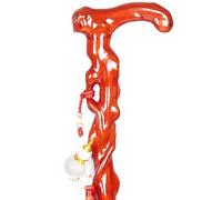 Bastón tradicional con diseño tallado de raíces, muleta ligera para hombres y mujeres, para caminar, viajar (color naranja)