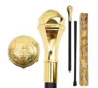 Bastón Vintage con Totem de Lobo Dorado para Hombres y Mujeres Estilo Caballero Antiguo Decorativo Moda, Regalo Colección