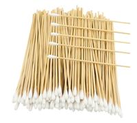 Bastoncillos de algodón, 400 unidades, mango largo de madera, soporte de algodón, 15 cm, para cámara, teclado, maquillaje, pulido y limpieza