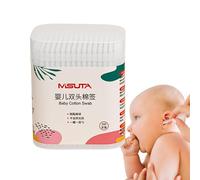 Bastoncillos de algodón para bebé, hisopos de doble extremo con estuche de almacenamiento, herramienta de cuidado de la salud para limpieza de orejas y nariz, cosméticos, higiene personal, palos de