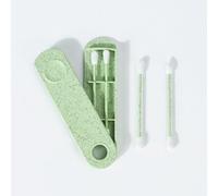 Bastoncillos Ecológicos, 2 juegos Bastoncillos Oidos Cotton Swab Reutilizable, Bastoncillo Limpiador Oídos, Espiral de Doble Extremo, para la Limpieza del Oído Maquillaje, ect, verde, azul