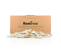 Bastoncillos para Oídos de Bambú | Bastoncillos Ecológicos | Palillos Limpiadores de Oídos | Bastoncillos de Madera | Biodegradables | Bote Dispensador Ecológico | 800 Unidades | Bambaw