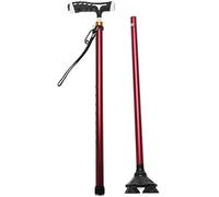 Bastones Bastón plegable con mango antideslizante, bastón ajustable HEI Muletas para ancianos con LED Li, base pivotante de 4 puntas, soporte giratorio de 360 ° para personas mayores discapacitadas, buen regalo para personas mayores