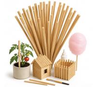 Bastones de 30 cm, 100 unidades de bambú - para algodón de azúcar e ideales también para Lollipop, pastelería y actividades creativas, jardinería, tallo flores (30 cm)