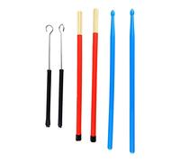Bastones de Batería de Madera y Nylon, Juego de Accesorios Portátil con Cepillo de Alambre y Bolsa de Almacenamiento - Excelente Resiliencia, Diseño Ergonómico, Ideal para Bandas