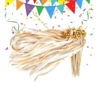 Bastones De Boda Con Cintas,50 Unidades para Despedida de Soltera | Accesorio Para Despedida De Boda Y Fiesta De De Soltera Con Campanas Y Serpentinas