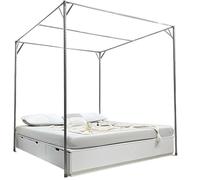 Bastones de cama con dosel, marco de cama doble de tamaño completo, marco de cama de metal resistente, cama king size (tamaño pequeño)