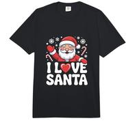 Bastones de Caramelo de Navidad I Love Santa Comfort Colors Adult Heavyweight T-Shirt