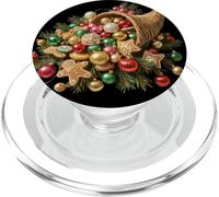 Bastones de Caramelo Pan de Jengibre Navidad y una Cornucopia PopSockets PopGrip para MagSafe