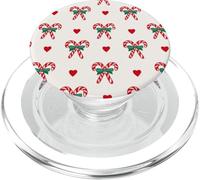 Bastones De Caramelo Y Corazones Patrón Rojo Y Verde Arcos De Navidad PopSockets PopGrip para MagSafe