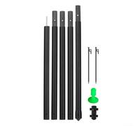 Bastones de lona de fibra de carbono para camping, barras de toldo ajustables para tienda de campaña, toldo, diseño ligero de alta resistencia multisección con clavos de tierra (2,1 metros)