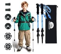 Bastones de Marcha Plegables para Niños 2-Pack, Ligeros Aluminio 6-12 Años | Nórdicos, Amortiguación, Mangos Ergonómicos, Correas Ajustables, para Niños Senderismo Esquí Trekking Viaje