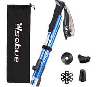 Bastónes de Senderismo,Bastón de Trekking Plegable Anti-Choque Aluminio 7075, Bastones de Marcha para Senderismo Alpinismo Trail Viaje (Azul-1 Bastón)