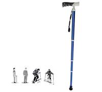 Bastones de Senderismo Palos para Caminar de Titanio: telescópico de 4 Secciones 3 Alturas Ajustables bastón portátil Ultraligero Adecuado para mochileros(1PC) (Azul, 38~105cm)