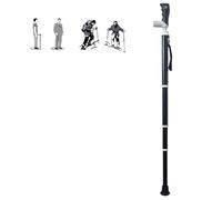 Bastones de Senderismo Palos para Caminar de Titanio: telescópico de 4 Secciones 3 Alturas Ajustables bastón portátil Ultraligero Adecuado para mochileros(1PC) (Negro, 38~105cm)