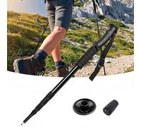 Bastones de Senderismo Telescópicos Carbono,Bastón de Trekking Extensible Aluminio,Bastones de Senderismo para Trekking,Marcha y Excursiones,Hombre y Mujer,Ajustables,Ligeros,Negros,52-110cm