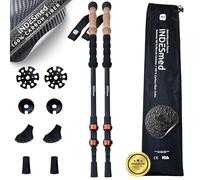 Bastones de Trekking 100% Fibra de Carbono Telescópicos Ajustables | Ultraligeros, Cierre Metálico Rápido, Senderismo, Montaña, Trail Running, Nordic Walking,8 Accesorios Todo Terreno | INDESmed