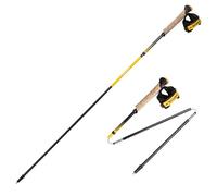 Bastones de trekking plegables, AONIJIE, Canbo fibra ligera bastones de senderismo, para caminar con mango absorbente (amarillo, 115 cm)