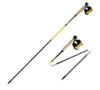 Bastones de trekking plegables, AONIJIE, Canbo fibra ligera bastones de senderismo, para caminar con mango absorbente (amarillo, 120 cm)