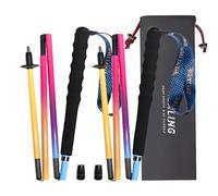 Bastones de Trekking Plegables de Fibra de Carbono Ultraligeros - Juego de 2 con Mango Antihumedad y Funda - Ideal para Senderismo, Montaña y Camino (Color-D, 120 cm)