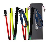 Bastones de Trekking Plegables de Fibra de Carbono Ultraligeros - Juego de 2 con Mango Antihumedad y Funda - Ideal para Senderismo, Montaña y Camino (Color-A, 120 cm)