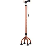 Bastones Durable Ligero Ancianos 4 Patas Antideslizante Bastón Telescópico Estable Antideslizante, Marrón Altura Ajustable Muleta con 4 Pies, Bastones para Ancianos Mujeres Discapacitadas Heridas,Muletas
