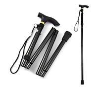 Bastones Negro Bastón Plegable Ajustable de 33 a 37 Pulgadas Bastones Portátiles para Caminar Bastón de Aluminio para Senderismo,Ancianos