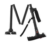 Bastones plegables para mujer, bastón con luz LED y alarma SOS, 87-94 cm de altura ajustable, doble mango, bastón ligero y plegable para hombres y mujeres