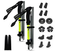 Bastones Senderismo | 115-135cm Bastones Trekking Plegables | Aluminio | Palos Senderismo | Multiusos para Alpinismo, Nordic Walking, Esquí y Trail Running