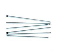 Bastones telescópicos de lona de 1,6 m/2 m para tienda de campaña, toldo, toldo de playa, paquete de 2, 16 mm de diámetro, 0,6 mm de grosor de pared, postes de hierro plateado (cabeza puntiaguda)