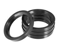 BASTOUR 4 Piezas Centradores de Llantas, Anillos Centradores de Buje de Rueda de Plástico, Coche Eje Centrados Anillos Anillos de Centrales, Coche Cubo Céntricos círculos, 73.1-65.1, Negro