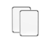 Bastwe - Juego de 2 bandejas de horno de acero inoxidable para galletas, tamaño 25,4 x 20,3 x 2,5 cm, no tóxicas y saludables, libres de óxido y fácil de limpiar