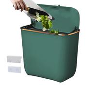 Basura Bin - Monte Trash Bin - Montaje de basura - 26,6 x 14,8 x 21,9 cm 7 L | Compost Basket Small Cabinet Door Compost Basket With Lid And Bags - Space-Saving Mountable Dustbin For Kitchen Bathroom