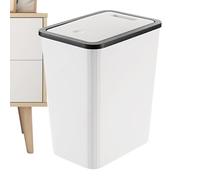 Basura Can with Lid, Slim Modern 13L Waste Basket, Press Top Recycling Bin, Space-Saving Design for Home 12,2 x 10,24 x 7,09 pulgadas, Kitchen, Bathroom, Bedroom, Living Room
