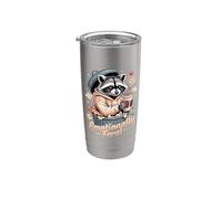 Basura de mapache emocionalmente salvaje Vaso térmico de acero inoxidable de doble pared