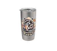 Basura de mapache emocionalmente salvaje Vaso térmico de acero inoxidable de doble pared