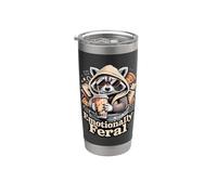 Basura de mapache emocionalmente salvaje Vaso térmico de acero inoxidable de doble pared