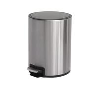 Basura lenta, acero inoxidable Step-open Trash Can, Silent Closing Waste Bin, Trash Can for Kitchen and Bathroom, Featuring a Stainless Steel Finish, Odor Protection, and Silent Step-open Lid