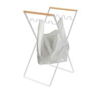 Basurero | 56,5x25cm De Basura Al Aire Libre Can Bracket | De Basura Mental/Madera Rack Colgado, Soporte De Basura Plegable Para Aventura, Patio, Lavadero, Senderismo