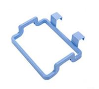 Basurero colgante de plástico para cocina y baño, soporte para bolsas de basura con estante de almacenamiento, 18,5 x 14 x 4,5 cm, blanco/azul/verde/rosa (azul)