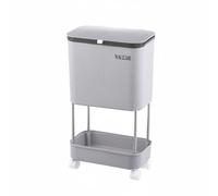 Basurero de Cocina con Separación de Basura y Seca Estantes para Suministros Domésticos Ruedas con Freno Tapa Deslizante para Evitar Propagación de, color to 2