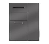 Basurero empotrado for encimera, con tapa abatible, for inodoro, baño, organizador con estante empotrado for ducha, nicho impermeable de acero inoxidable con cubo de basura (gris)(Gray,40x86x14cm)