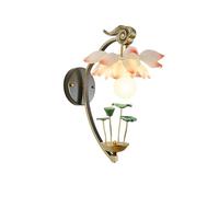 BASXDRFXZ Aplique de pared Lámpara de pared china creativa, lámpara loto Zen estilo chino en apliques interiores modernos del porche pasillo Luces nocturnas y apliques de pared
