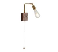 BASXDRFXZ Aplique de pared Lámpara de pared for dormitorio con mesita noche estilo retro interruptor y cordón tiro, lámpara decorativa balancín dirección Luces nocturnas y apliques de pared