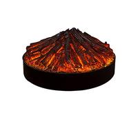 BASXDRFXZ Chimenea eléctrica Chimenea eléctrica de leña Redonda, Chimenea Decorativa, Chimenea analógica con brasas de carbón de 31 Pulgadas de diámetro, Calentador de leña insertable Ireplace