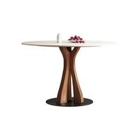 BASXDRFXZ Estilo Industrial Mesa Redonda de Madera Maciza, Mesa de Comedor Redonda, Mesa de Comedor Sencilla y pequeña for el hogar, Mesa de negociación(90x75cm)